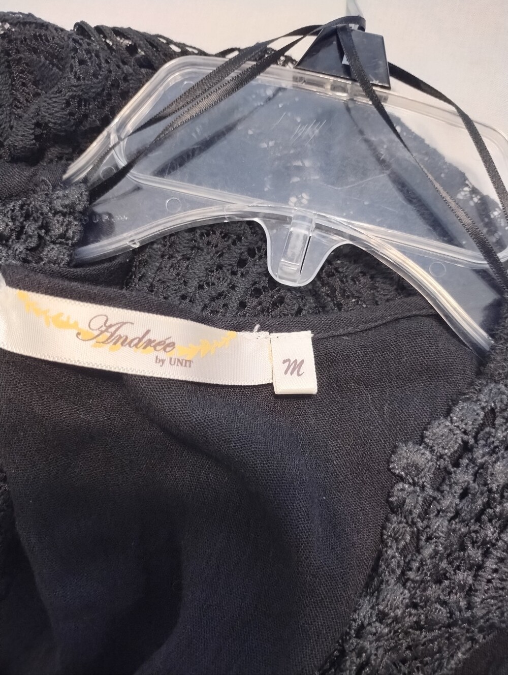 Black Lace Crochet Open-Front Cardigan - Picture 2 of 11